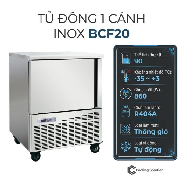 Tủ đông 1 cánh inox Coolmes BCF20