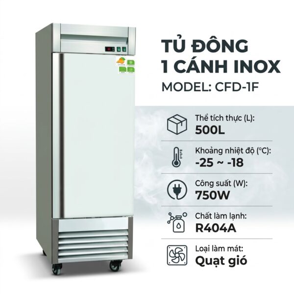 Tủ đông 1 cánh inox Coolmes CFD-1F