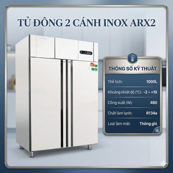 Tủ đông 2 cánh inox Coolmes ARX2
