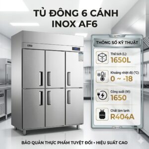 Tủ đông 6 cánh inox Coolmes AF6
