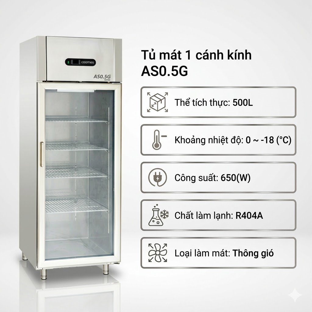 tu mat 1 canh kinh AF0.5G Tủ mát 1 cánh kính Coolmes AF0.5G