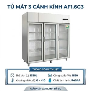 Tủ mát 3 cánh kính Coolmes AF1.6G3