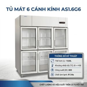 Tủ mát 6 cánh kính Coolmes AS1.6G6