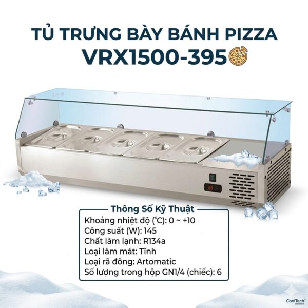 Tủ trưng bày bánh Pizza Coolmes VRX1500-395