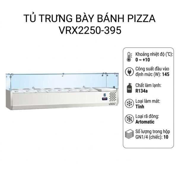 Tủ trưng bày bánh Pizza Coolmes VRX2250-395
