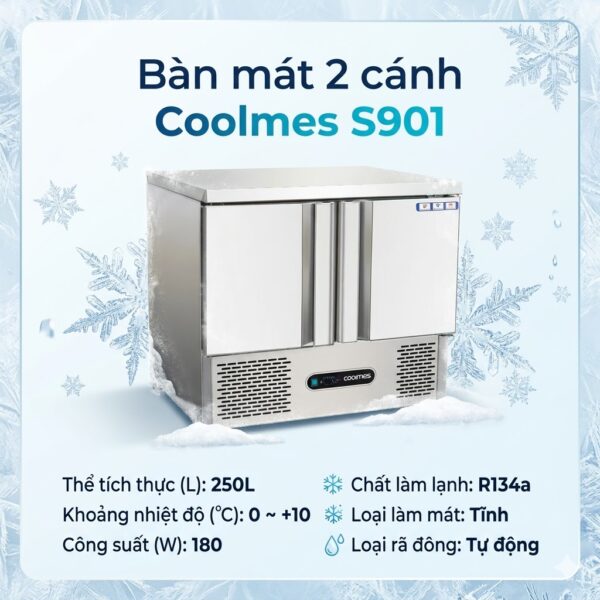Bàn mát salad 2 cánh Coolmes S901