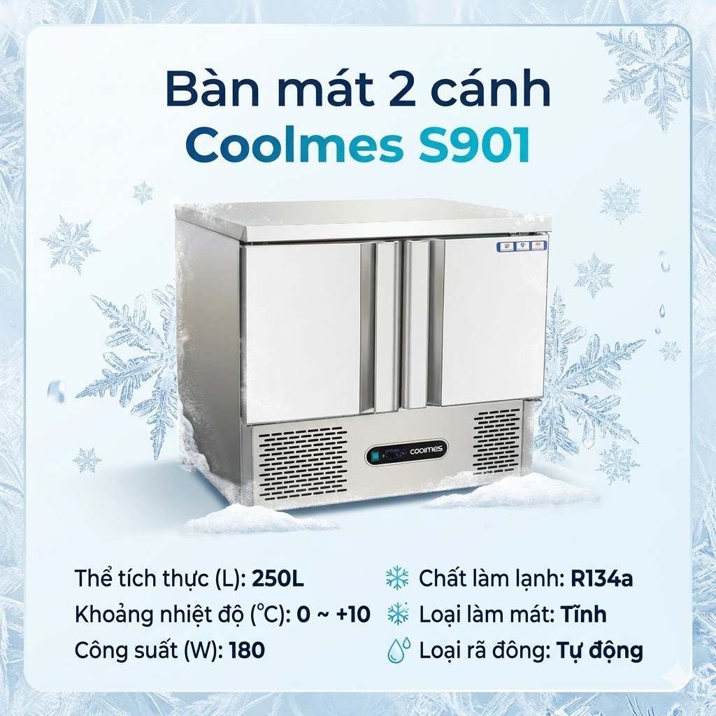 ban mat S901 Bàn mát salad 2 cánh Coolmes S901