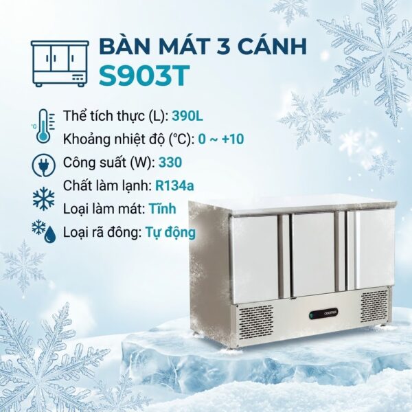 Bàn mát 3 cánh Coolmes S903T