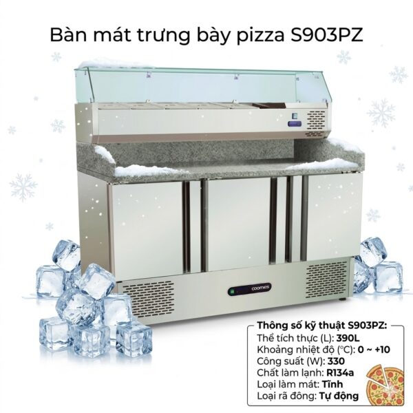 Bàn mát trưng bày pizza Coolmes S903PZ