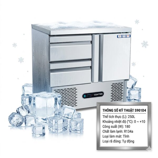 Tủ đông 2 ngăn kéo 1 cánh Coolmes S901D4