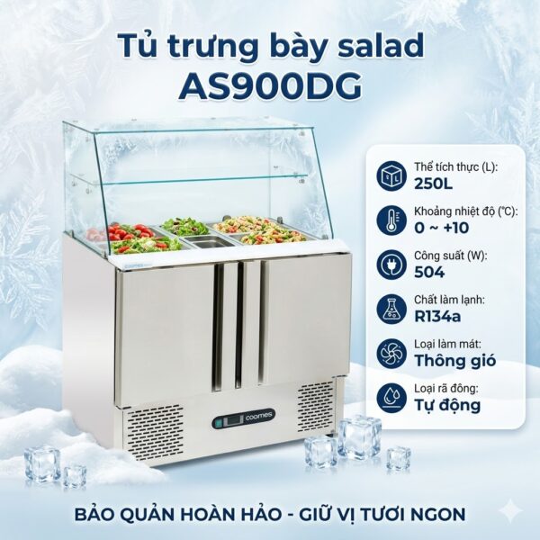 tủ trưng bày salad coolmes as900dg