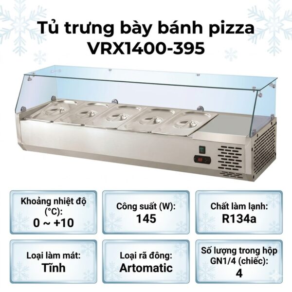 Tủ trưng bày bánh Pizza Coolmes VRX1200-395